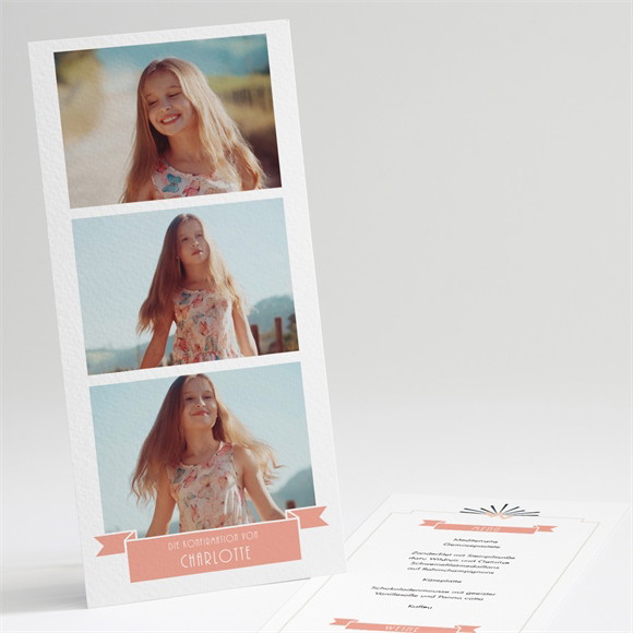 Menükarte Konfirmation Fotoautomat rosa ref.N221369
