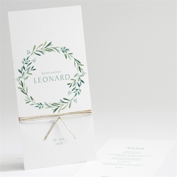 Menükarte Konfirmation Vergoldeter Blumenkranz ref.N221371