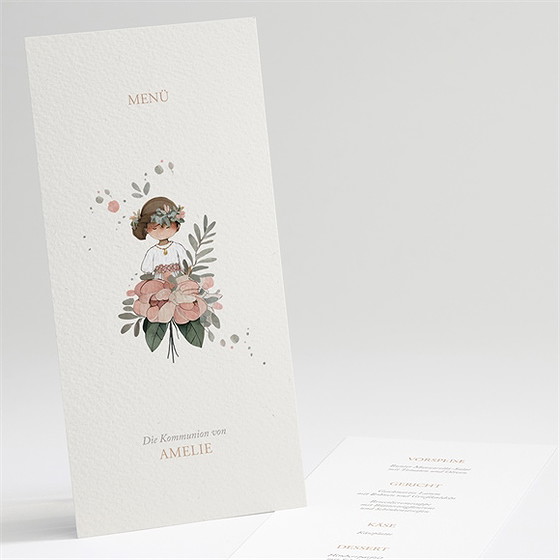 Menükarte Kommunion blumenfest
