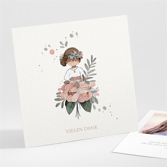 Dankeskarte Kommunion Blumenfest