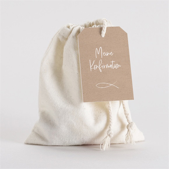 Geschenkbeutel Konfirmation Ichtus auf Kraftpapier ref.N2911088