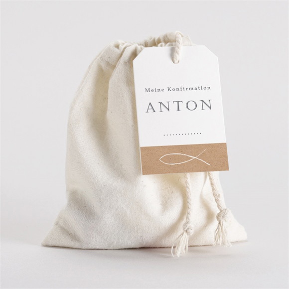 Geschenkbeutel Konfirmation Fotocollage Kraftpapier ref.N2911090