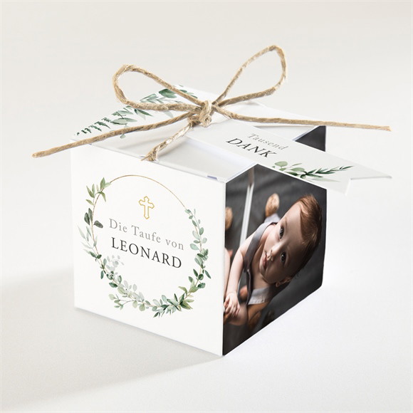 Geschenkbox Taufe Eukalyptuskranz ref.N340703