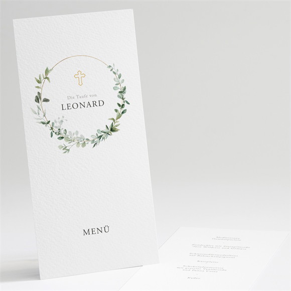 Menükarte Taufe Eukalyptuskranz ref.N221312