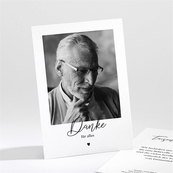 Trauerdanksagung Von Herzen - Hochkant