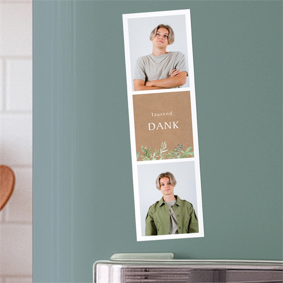 Dankeskarte Konfirmation Fotostreifen - Magnet ref.N200589