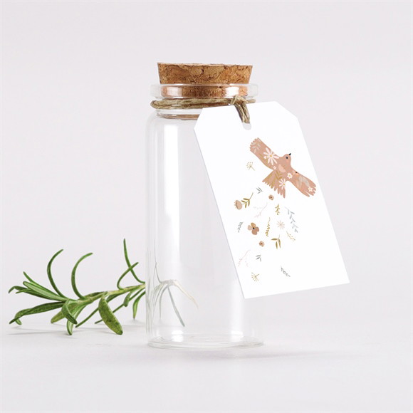 Glasfläschchen mit Korken Kommunion Flieg Taube ref.N291815