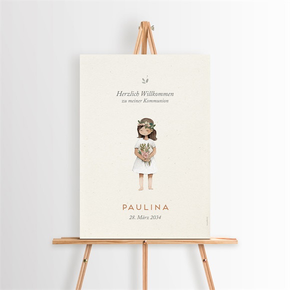 Willkommensschild Kommunion Blumenmädchen ref.N260271