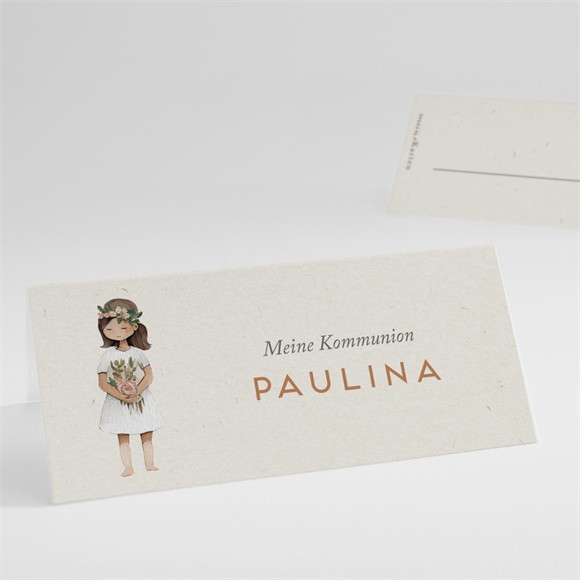 Tischkarte Kommunion Blumenmädchen ref.N440953