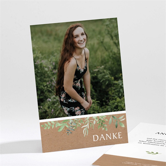 Dankeskarte Konfirmation Bild im Blätterrahmen ref.N211702