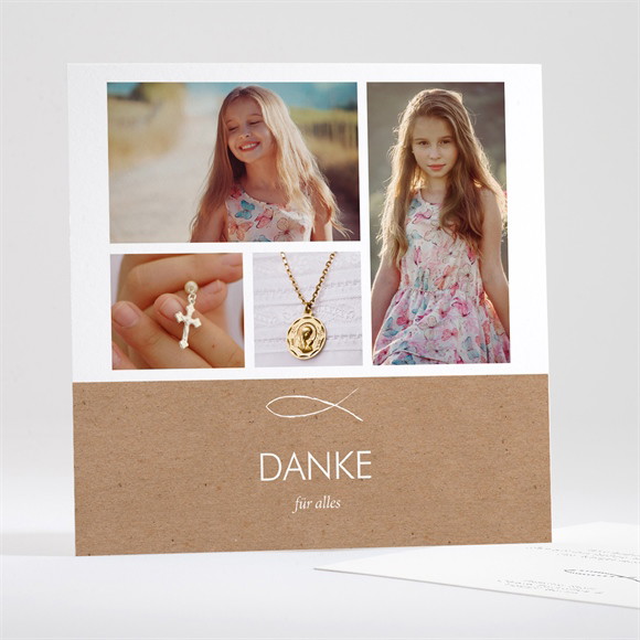 Dankeskarte Konfirmation Luxuriöser Goldkranz ref.N351605