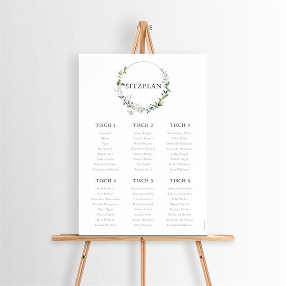 Sitzplan Taufe Eukalyptuskranz
