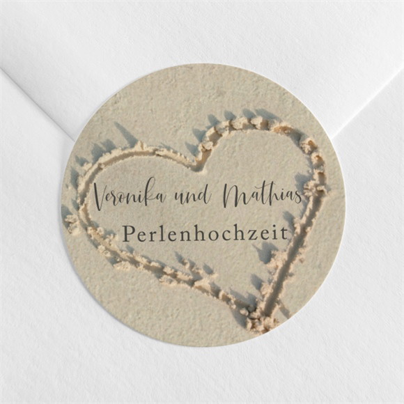 Aufkleber Hochzeitsjubiläum Spuren im Sand ref.N3602183