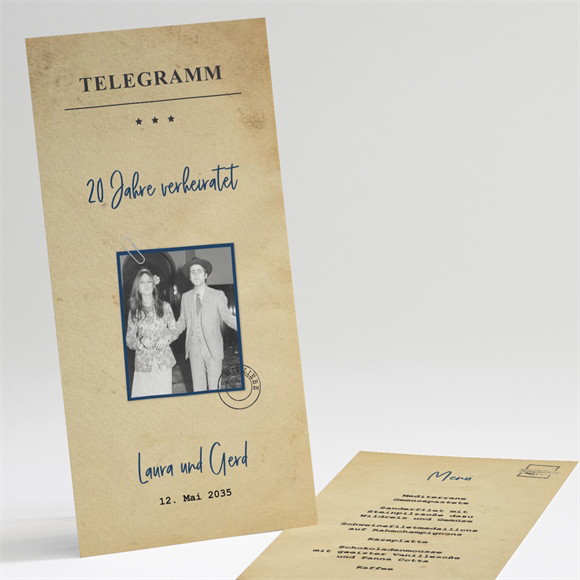Menükarten Hochzeitsjubiläum Telegramm zum Jubiläum ref.N221339