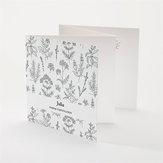 Einladung Kommunion blätterzeichnung