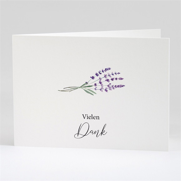 Trauerdanksagung Lavendelzweig - Klappkarte ref.N42165
