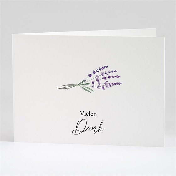 Trauerdanksagung Lavendelzweig - Klappkarte