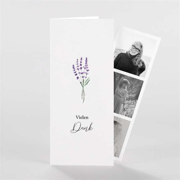 Trauerdanksagung Lavendelzweig - Fotostreifen ref.N981350