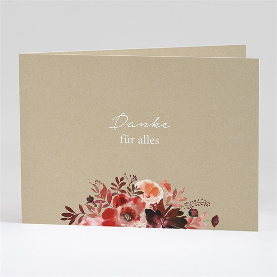 Trauerdanksagung Herbstblumen - Klappkarte