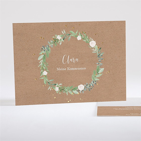 Einladung Kommunion Dezenter Kranz