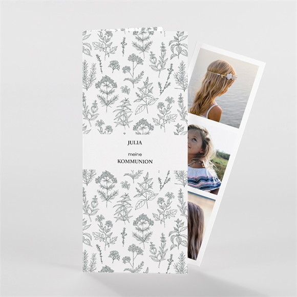 Einladung Kommunion Blätterzeichnung ref.N981136