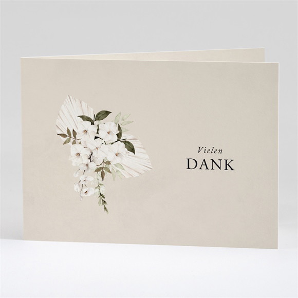 Trauerdanksagung Weißer Strauß - Klappkarte ref.N42167