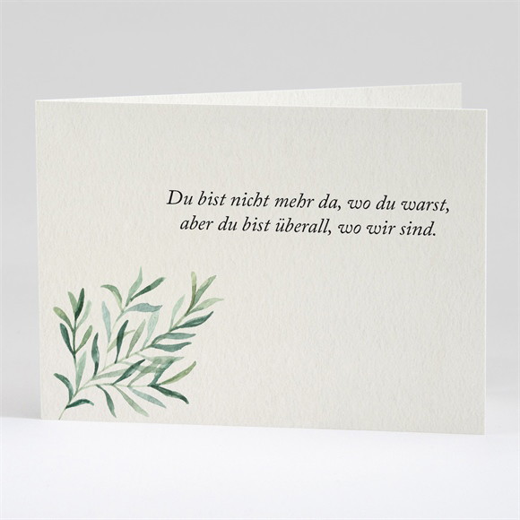 Trauerdanksagung Elegante Blätterillustration 2 ref.N42166