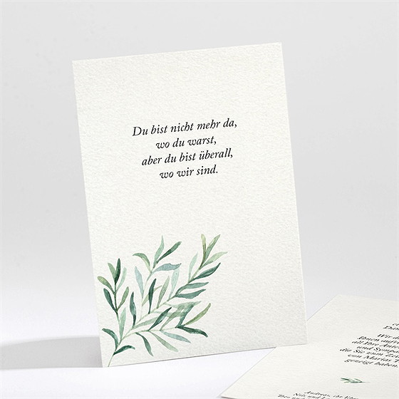 Trauerdanksagung Elegante Blätterillustration 3