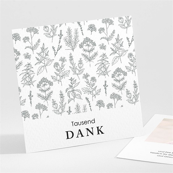 Dankeskarte Kommunion blätterzeichnung