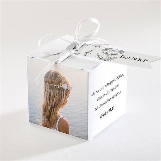 Geschenkbox Kommunion Blätterzeichnung