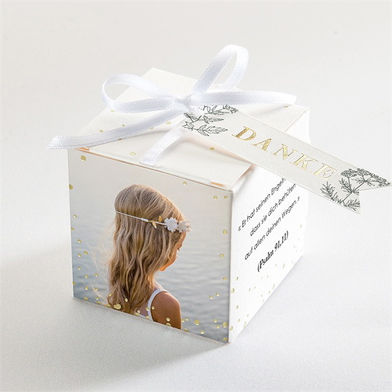 Geschenkbox Kommunion Blätterzeichnung