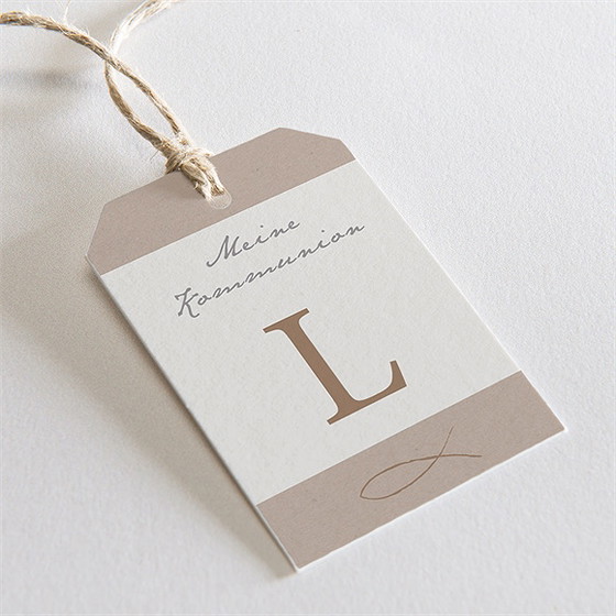 Geschenkanhänger Kommunion Blätterlicht