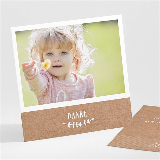 Dankeskarte Taufe Foto Auf Kraftpapier
