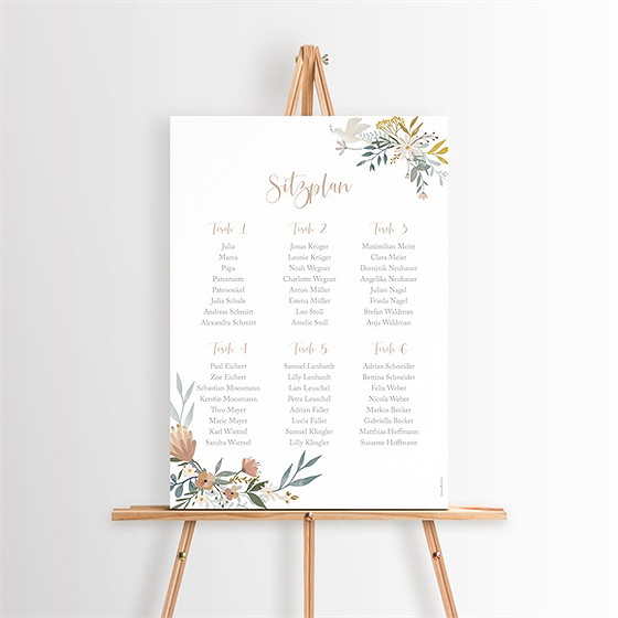 Sitzplan Taufe Sanfte Poesie