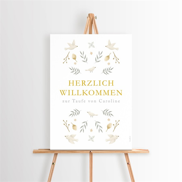 Willkommensschild Taufe Zarte Eleganz ref.N260510