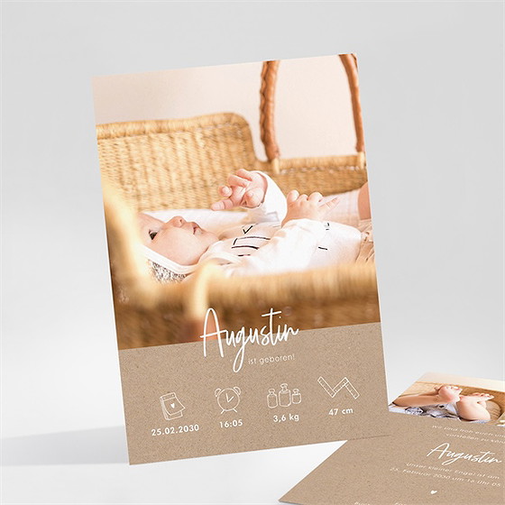 Geburtskarte moderne piktogramme