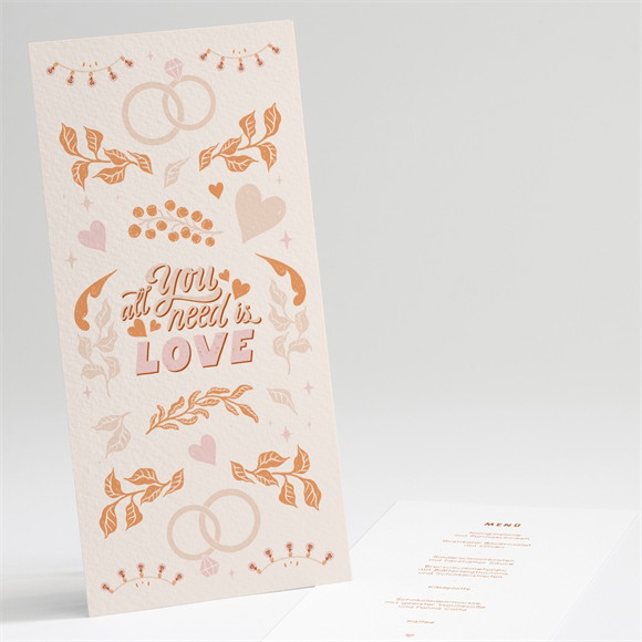 Menükarte Hochzeit Hippie ref.N221379