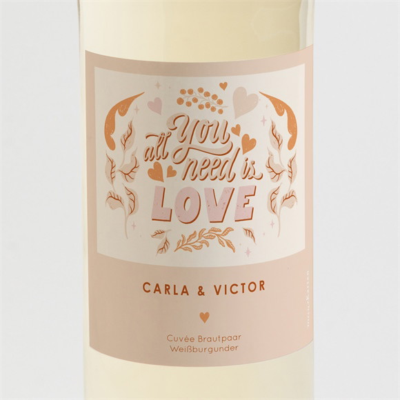 Flaschenetikett Hochzeit Hippie ref.N3002211