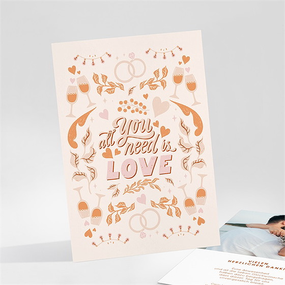 Dankeskarte Hochzeit hippie