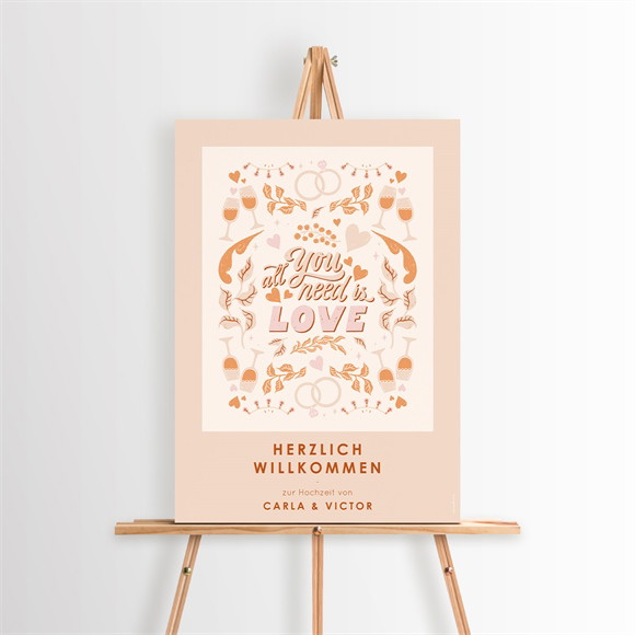 Willkommensschild Hochzeit Hippie ref.N260521