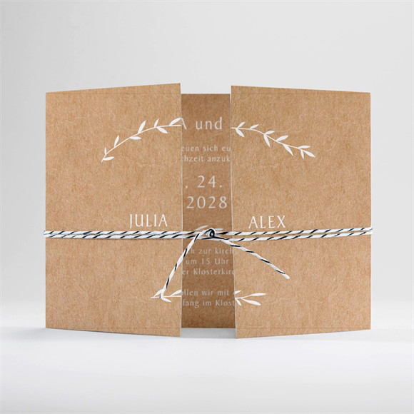 Hochzeitseinladung Boheme schick - Doppelklapp ref.N70185