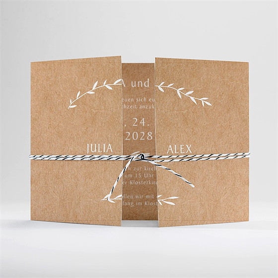 Hochzeitseinladung boheme schick - doppelklapp