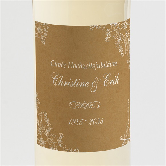 Flaschenetikett Hochzeitsjubiläum Geteilte Freude ref.N3002132