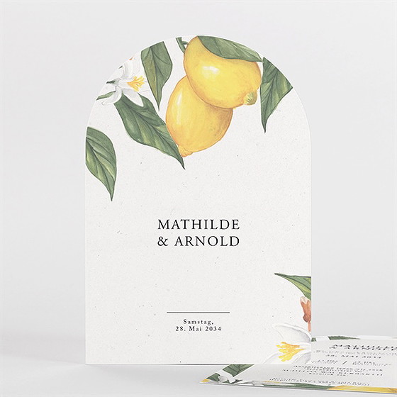 Hochzeitseinladung zitronenflair - halbrund
