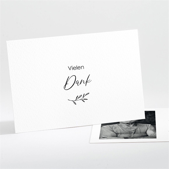 Trauerdanksagung Schwarz und weiß - Querformat ref.N111366