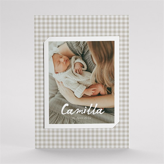 Geburtskarte karomuster - duo