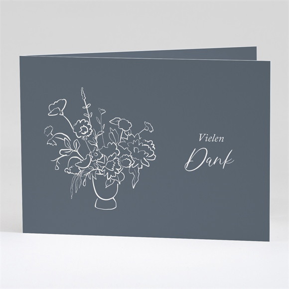 Trauerdanksagung Filigraner Blumenstrauß-Klapp ref.N42176