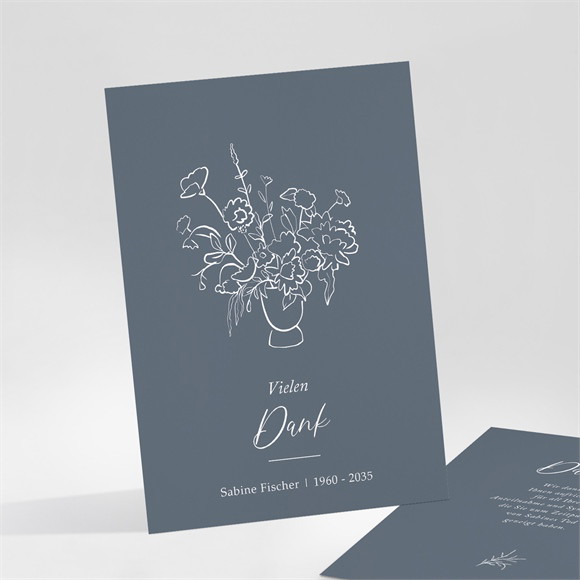 Trauerdanksagung Filigraner Blumenstrauß ref.N251159