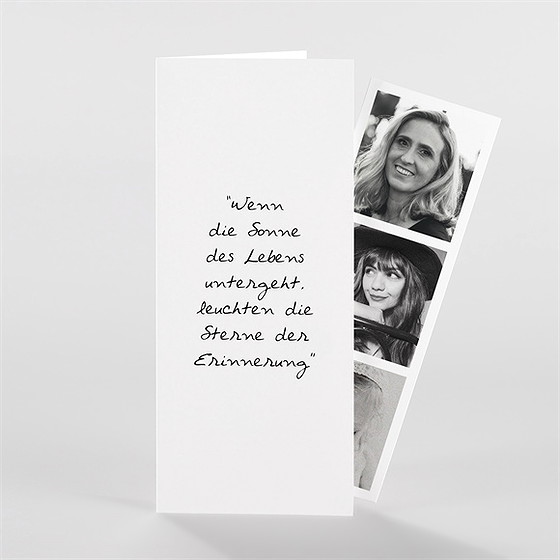 Trauerdanksagung Erinnerungsstück -Fotostreifen