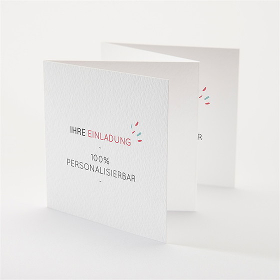 Geburtstagseinladung Blanco - 10X10cm (N83135)